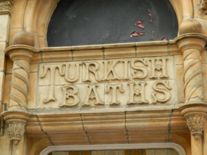 The Miller Arcade in Preston - Turkish Baths Sign